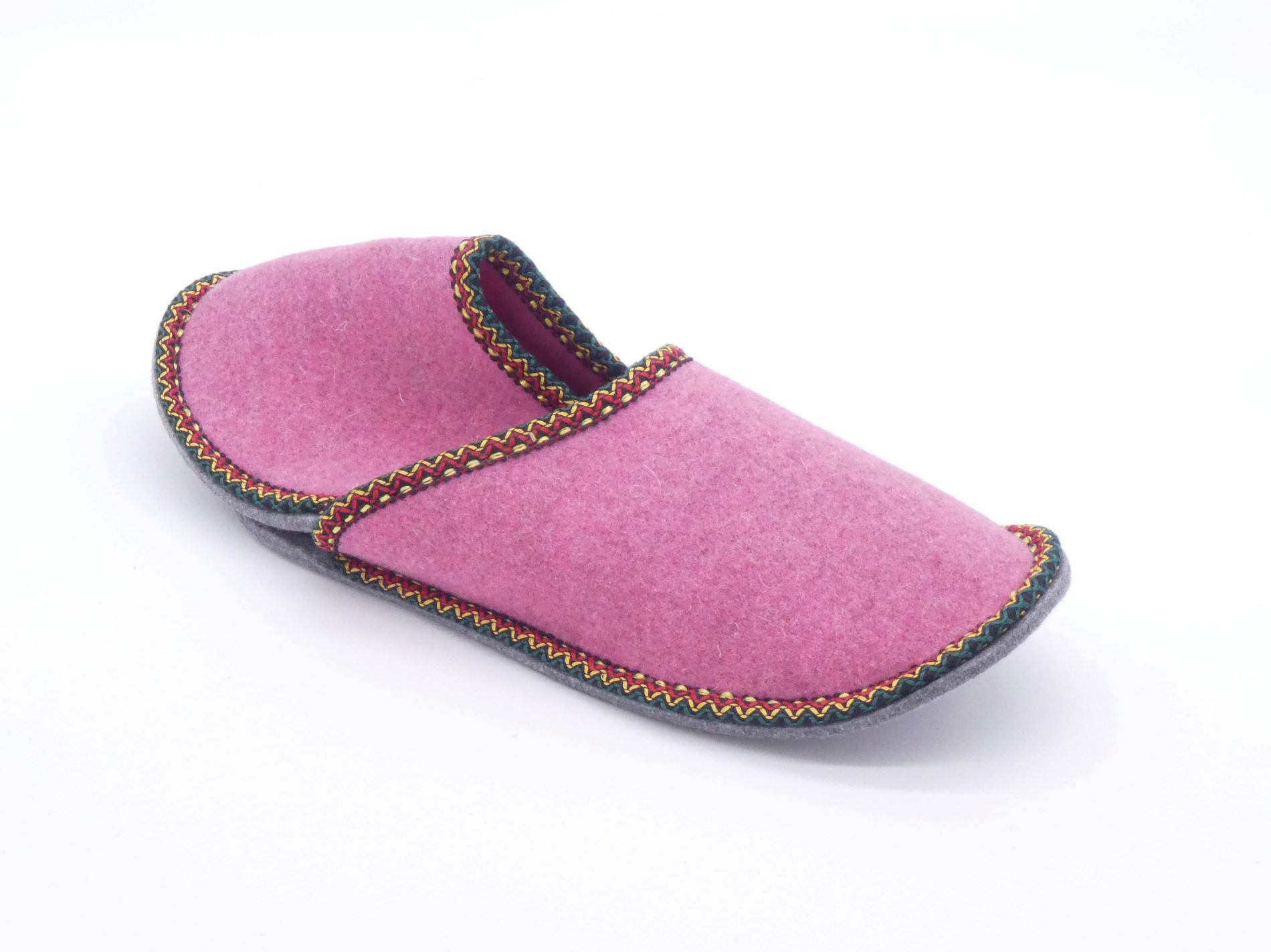 Gästepantoffel - rosa - buntes Band