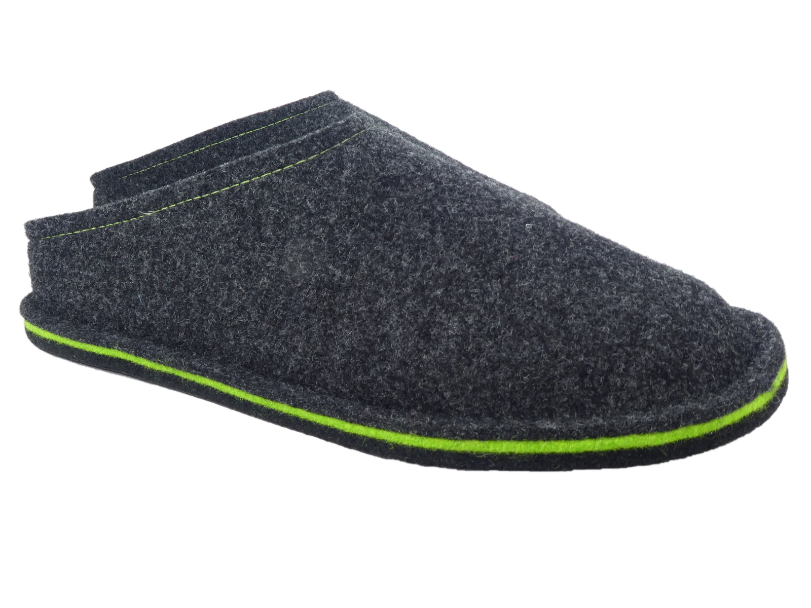Barfußschuh Wollfilz anthrazit/lemon