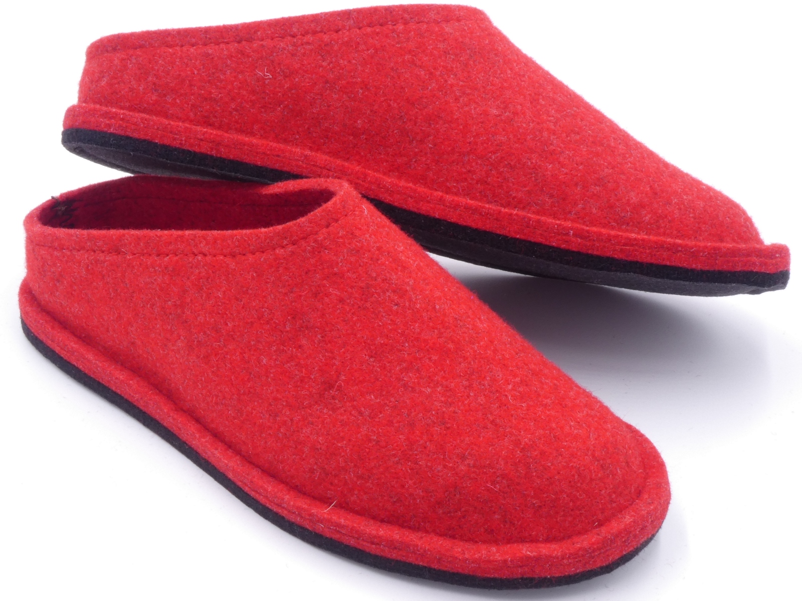 Barfußschuh Wollfilz kirschrot