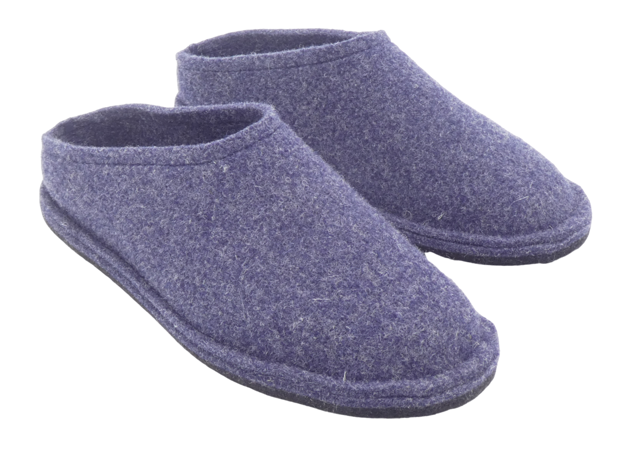 Barfußschuh Wollfilz blau meliert