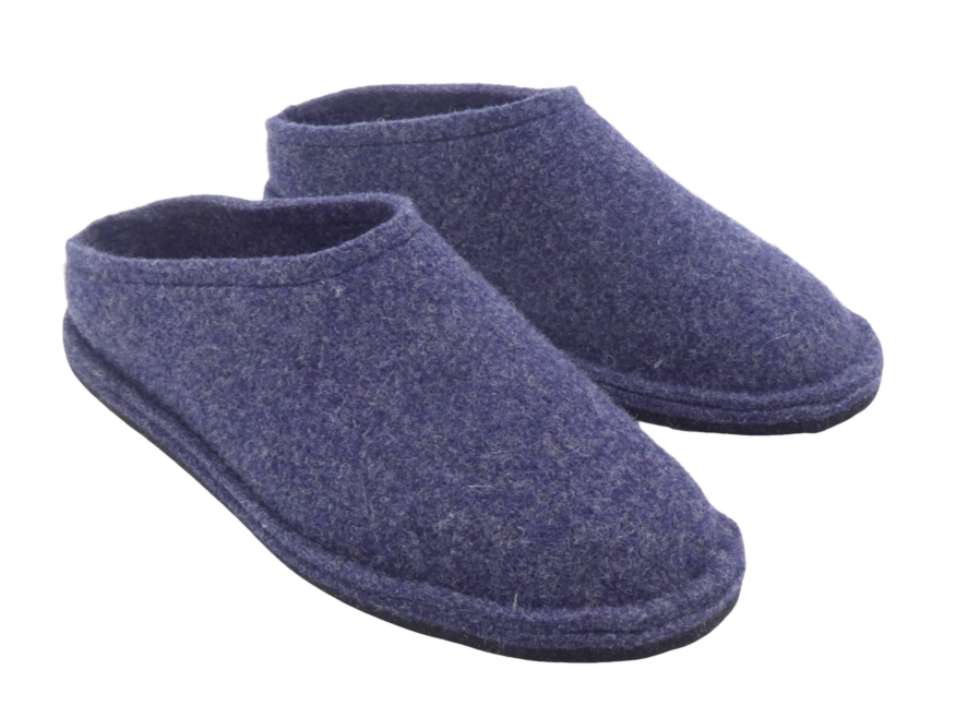 Barfußschuh Wollfilz blau meliert