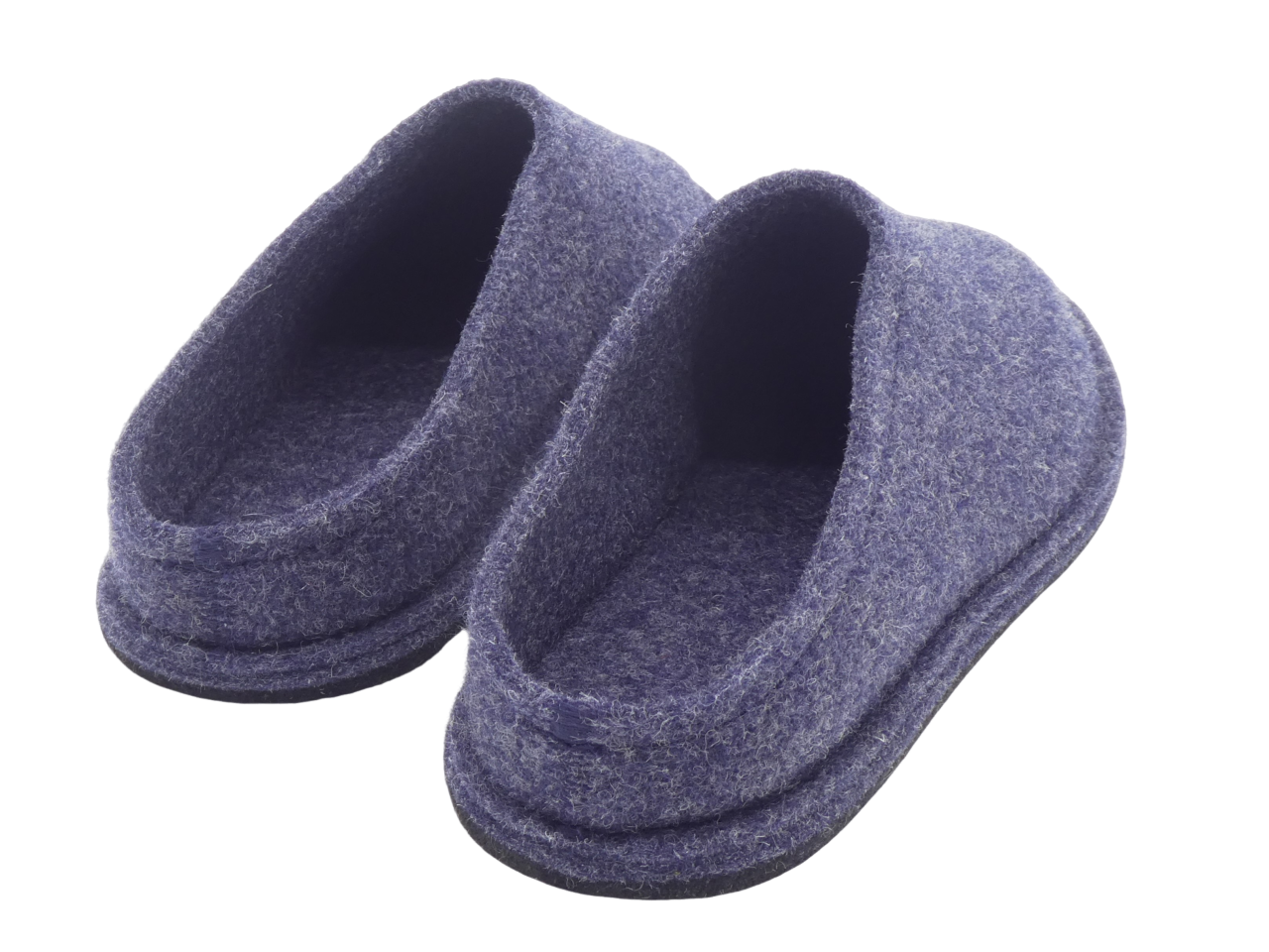 Barfußschuh Wollfilz blau meliert